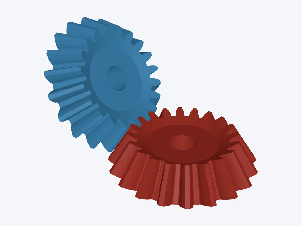 60° shaft angle · 1 : 1: the pinion and gear in mesh
