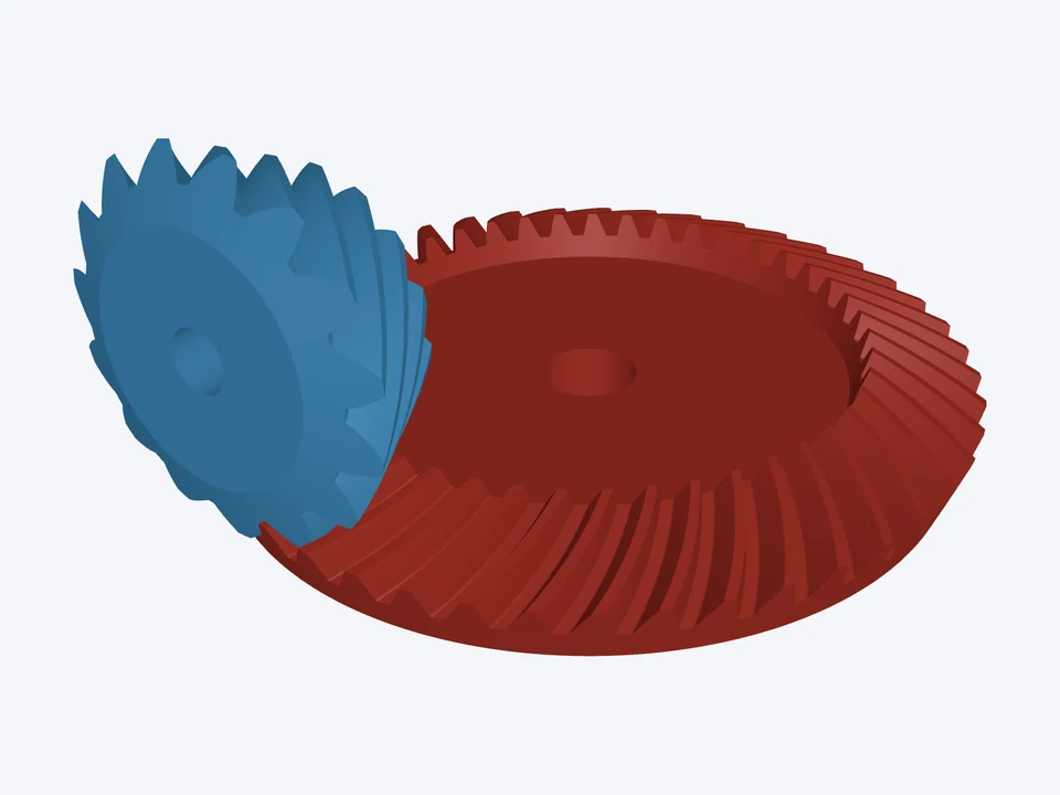 Hypoid · offset pinion: the pinion and gear in mesh