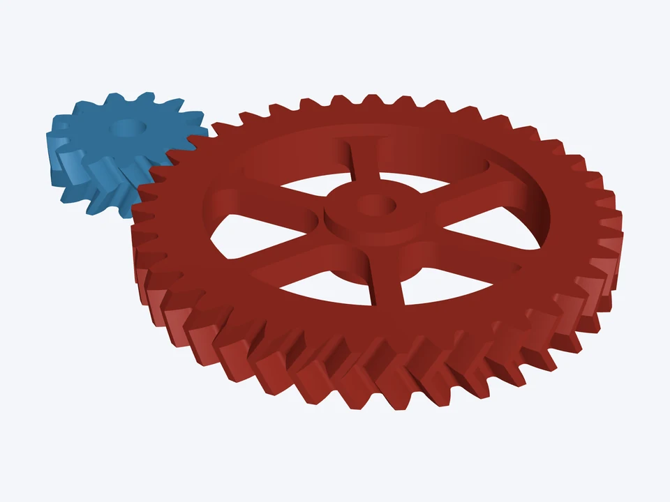 13T : 39T · printed herringbone: both parts in 3D