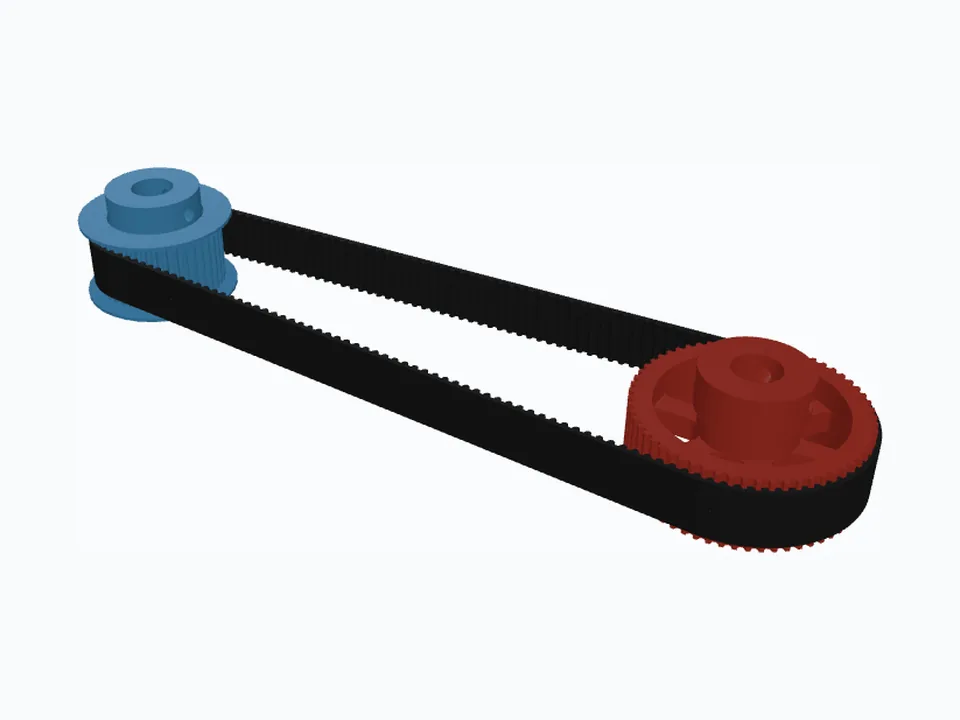 GT2 40T & 60T, Spoked Thin-Web Pulleys — 3D view