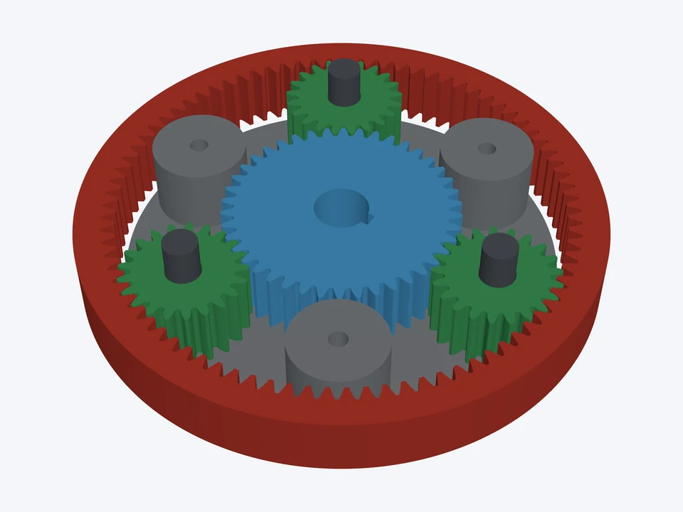 3 : 1 · 32 DP, hex out: the planetary set in 3D