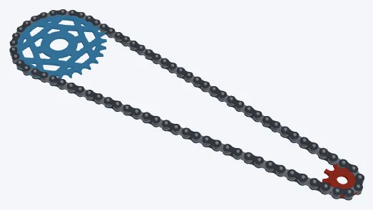 BMX street 28/9, 28/9 · overlapping Y star: both sprockets and the chain
