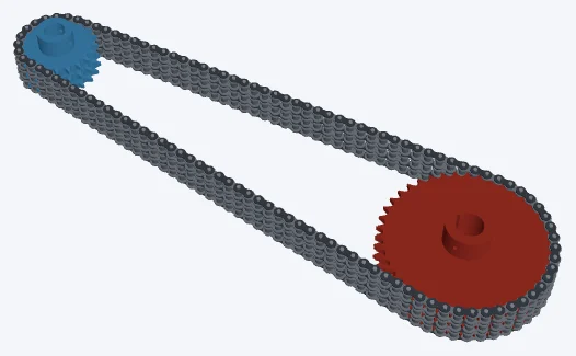 Industrial ANSI 80-3 triplex · 21/42, 21/42 · ANSI 80-3 triplex: both sprockets and the chain