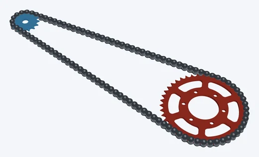 15/43 · 520, KLR650 · 15/43 steel: both sprockets and the chain