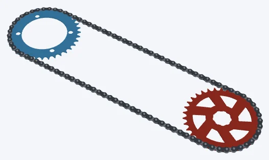 Road 52/36 · 11-34, lowest gear, 36 × 34 · mid-compact lowest gear: both sprockets and the chain