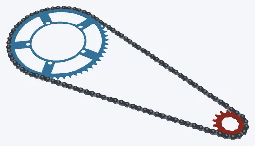 Road 53/39 · 11-25, big ring, 53 × 15 · classic race ring: both sprockets and the chain