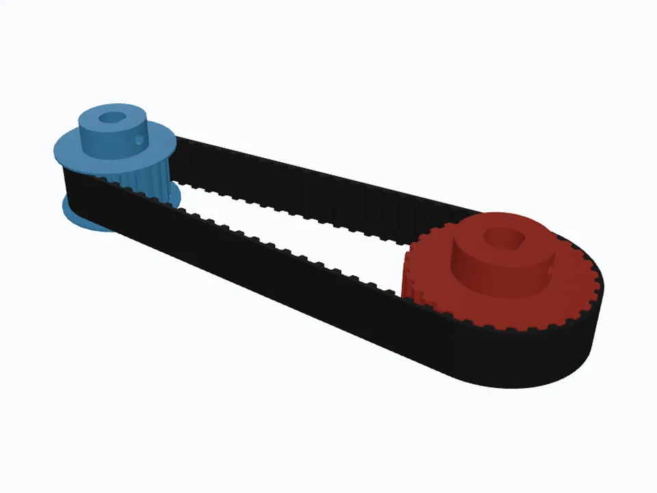 T5 20T & 30T, 16 mm Wide Belt — 3D view