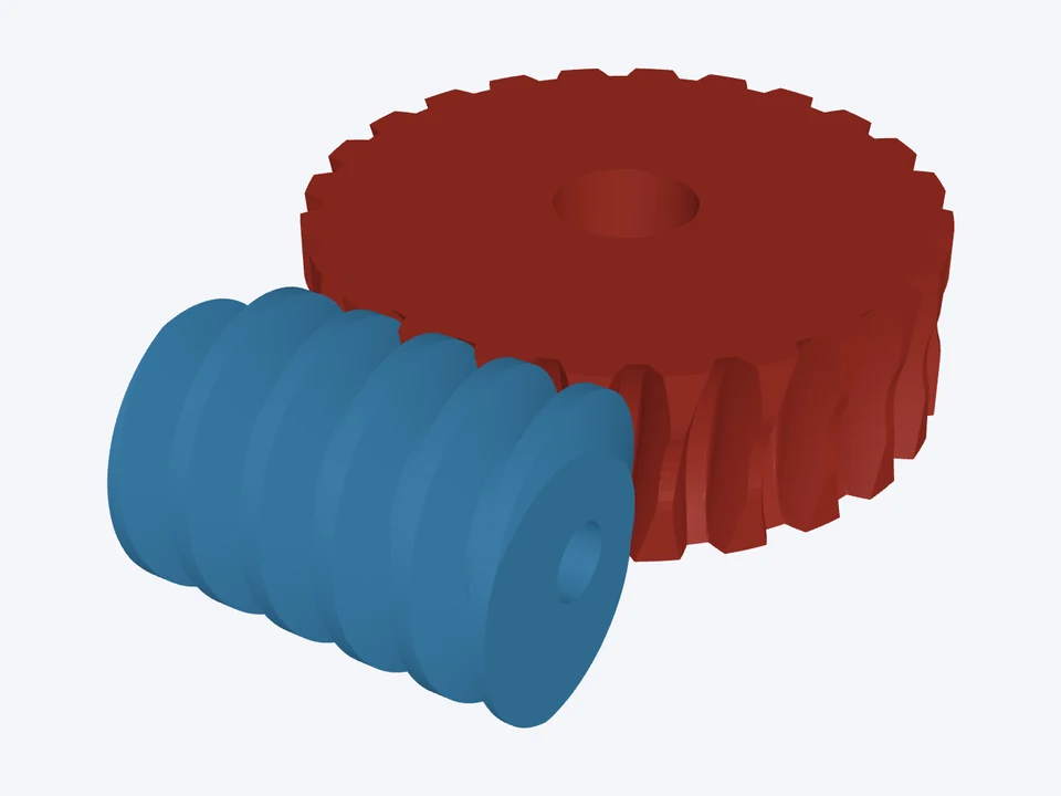 24 : 1 · 12 DP: the worm and wheel in mesh