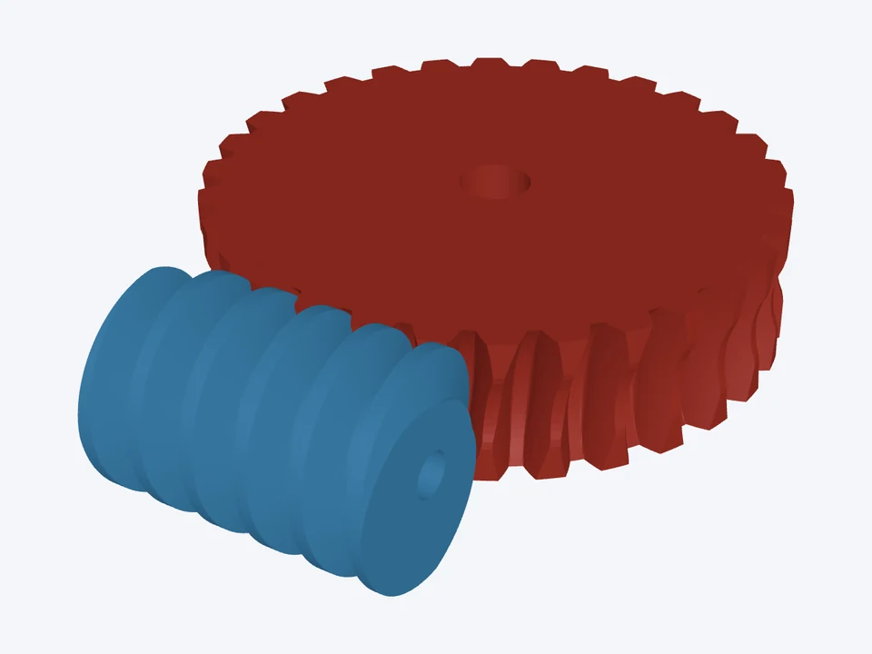 30 : 1 · module 2, one start: the worm and wheel in mesh
